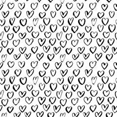 Seamless pattern with hearts. Simple vector geometric texture. Modern monochrome texture. 