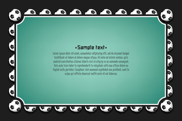 Frame with soccer balls on an isolated background