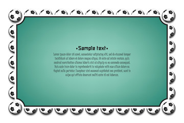 Frame with soccer balls on an isolated background