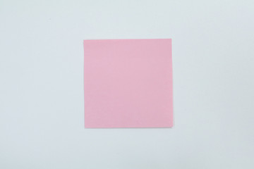 Pink sticky note Colorful memos on a white background , Collection of different colored sheets of note papers Pink, rosy sticky note with turned up corner isolated on white background