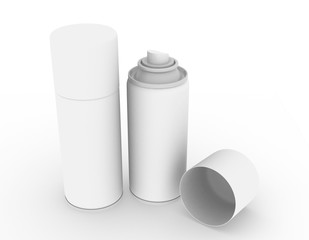 template empty spray bottle mockup white background , 3d rendering
