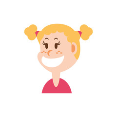Isolated girl cartoon with blond hair vector design
