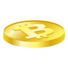 仮想通貨のビットコインのイラスト。