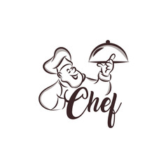 Creative Professional Chef Logo with white background. Can be used for restaurant logo, chef logo, id card, neon box and cooking logo