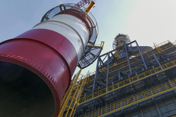 Construction of petrochemical plant, installation of technologic
