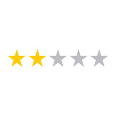 two rating star icon, 