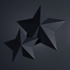 Abstract background of star shape. 3D rendering.