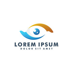 Eye logo design, vision icon logotype vector