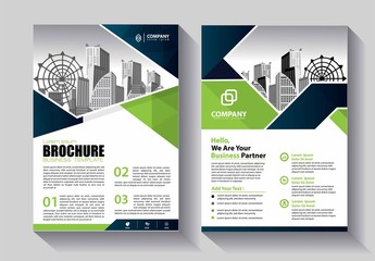 Naklejka premium Business abstract vector template. Brochure design, cover modern layout, annual report, poster, flyer in A4 with colorful triangles, geometric shapes for tech, science, market with light background