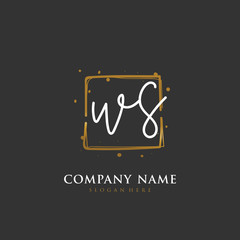 Handwritten initial letter W S WS for identity and logo. Vector logo template with handwriting and signature style.