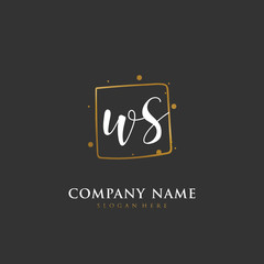 Handwritten initial letter W S WS for identity and logo. Vector logo template with handwriting and signature style.