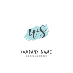 Handwritten initial letter W S WS for identity and logo. Vector logo template with handwriting and signature style.