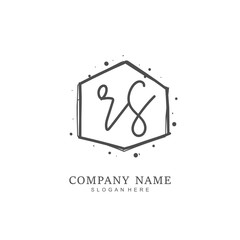 Handwritten initial letter R S RS for identity and logo. Vector logo template with handwriting and signature style.