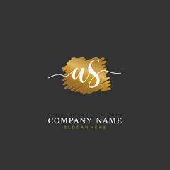 Handwritten initial letter A S AS for identity and logo. Vector logo template with handwriting and signature style.