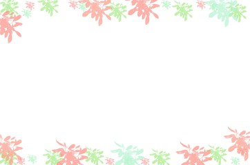 Peach green and white leaf background