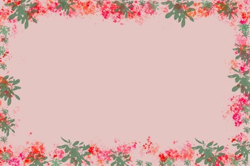 Red pink orange peach green leaf background