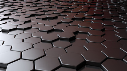 Fototapeta premium Abstract 3d objects pattern background cubes and hexagons, 3d Rendering