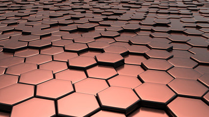 Abstract 3d objects pattern background cubes and hexagons, 3d Rendering