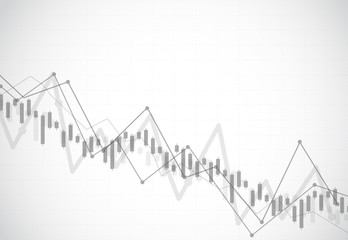 Fototapeta premium Business candle stick graph chart of stock market investment trading on background design. Bullish point, Trend of graph. Vector illustration