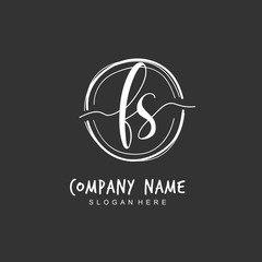 Handwritten initial letter F S FS for identity and logo. Vector logo template with handwriting and signature style.
