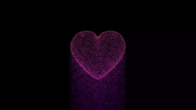 Pink animated heart dissolving as if in water - concept: melting heart, dying heart, broken heart, love, pain, suffering