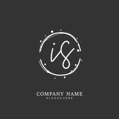 Handwritten initial letter I S IS for identity and logo. Vector logo template with handwriting and signature style.