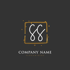 Handwritten initial letter S SS for identity and logo. Vector logo template with handwriting and signature style.