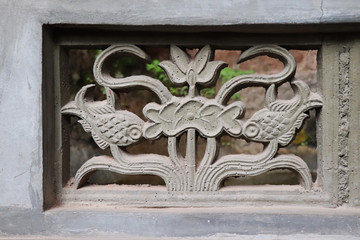 ancient stone relief in Wushan Water Curtain Caves, Gansu province , China. 