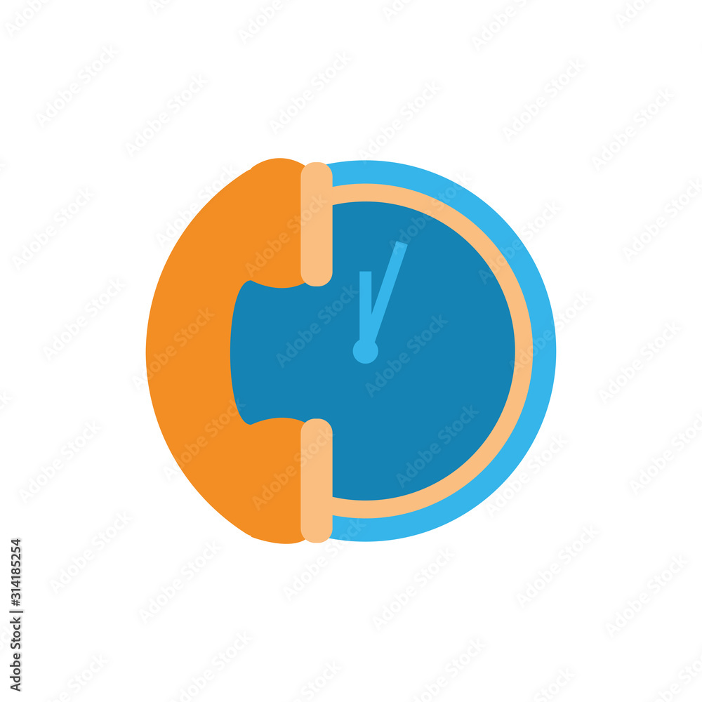 Poster isolated clock instrument and phone vector design