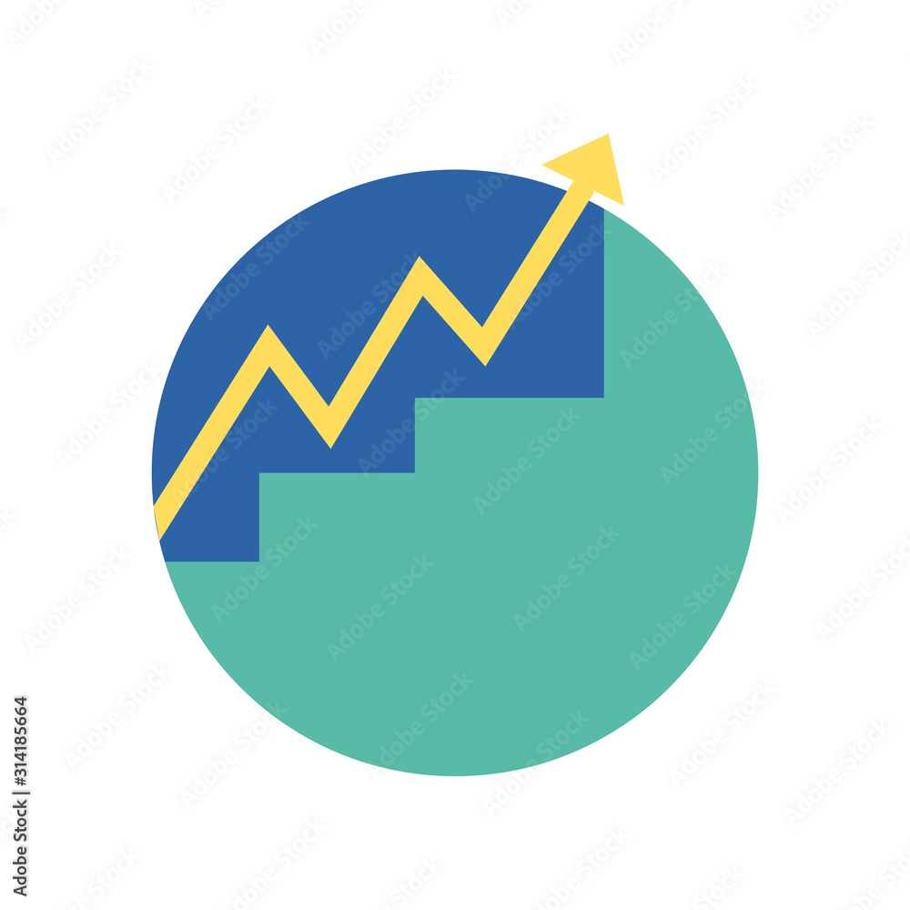 Poster isolated increase arrow over ladder vector design