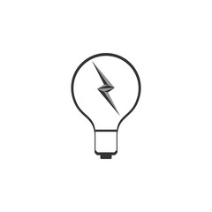 Lamp with  lightning storm logo design vector
