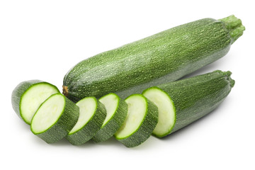 Zucchini (cucumber) isolated on white with clipping path.