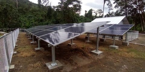 Fototapeta premium Solar cell panels, Alternative energy renewable energy concept.
