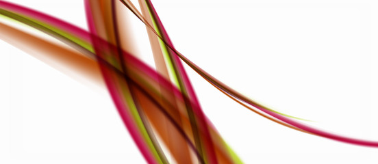 Trendy abstract wave blur pattern, multicolored lines on white background for wallpaper design. Colorful background vector. Creative vector element.