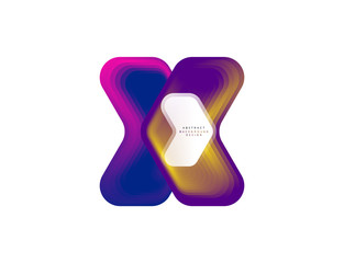 Vector arrow geometric banner created with blend color shapes effects. Trendy simple button, icon or business branding logo template, minimal style. Illustration For Wallpaper, Banner, Background