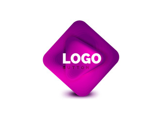 Play, arrow or download button icon, minimal design business logo template. 3d geometric bold in relief style with color blend steps effect. Vector Illustration For Wallpaper, Banner, Background, Card