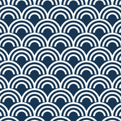 japanese wave pattern on blue background illustration vector