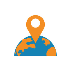 Isolated gps mark and world vector design