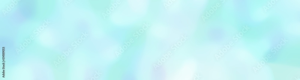 Poster blurred horizontal background bokeh graphic with pale turquoise, light cyan and alice blue colors an
