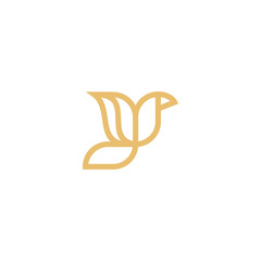 lily and bird logo design 