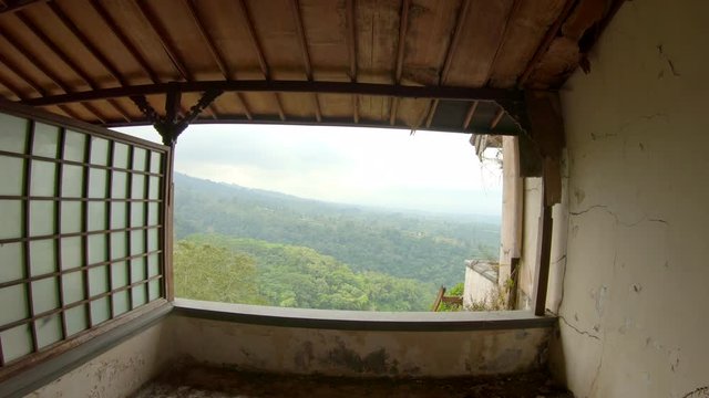 The abandoned and mysterious hotel in Bedugul. Indonesia, Bali Island. Bali Travel Concept