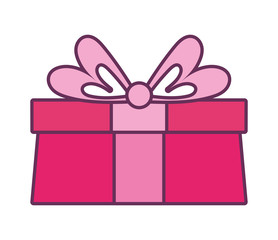 Isolated gift with bowtie vector design