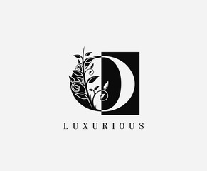 O Letter Luxury Vintage Logo. Minimalist O With Classy Leaves Shape design perfect for fashion, Jewelry, Beauty Salon, Cosmetics, Spa, Hotel and Restaurant Logo. 