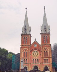 Notre-Dame Cathedral Basilica of Saigon, Vietnam. Exterior view.