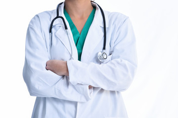 Fototapeta premium Close-up of a doctor with crossed arms