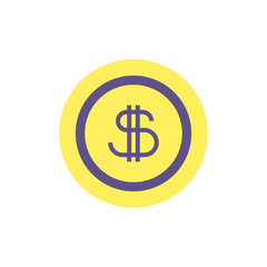 Isolated money coin vector design