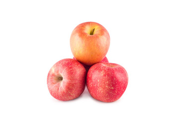 group of red apple on white background fruit agriculture food isolated