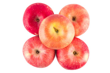 top view  red apple on white background fruit agriculture food isolated 