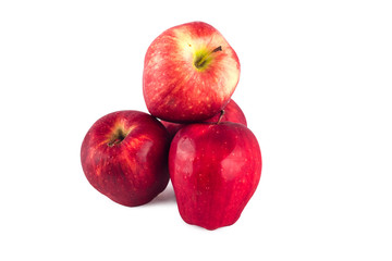 delicious red apples on white background fruit agriculture food isolated