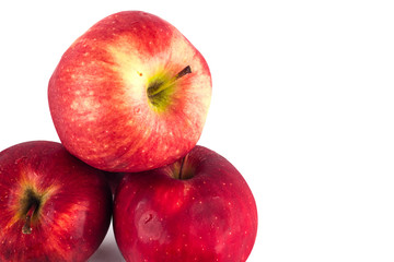 red apples are sweet taste on white background fruit agriculture food isolated